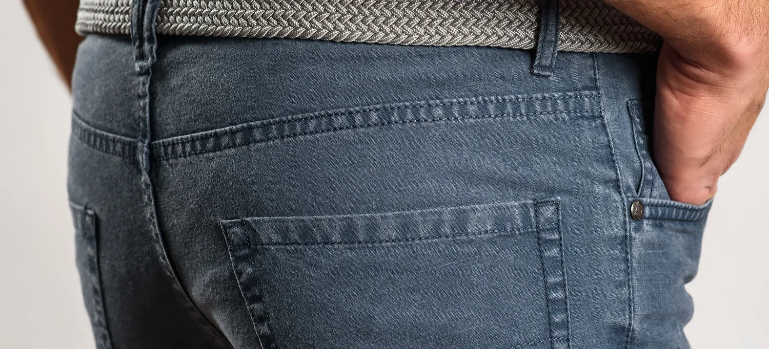 Alain Delon jeans grigi slim fit elastici cotone