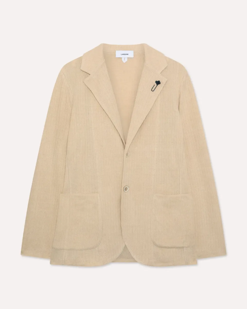 Lardini giacca maglia lino cotone panna 2 bottoni