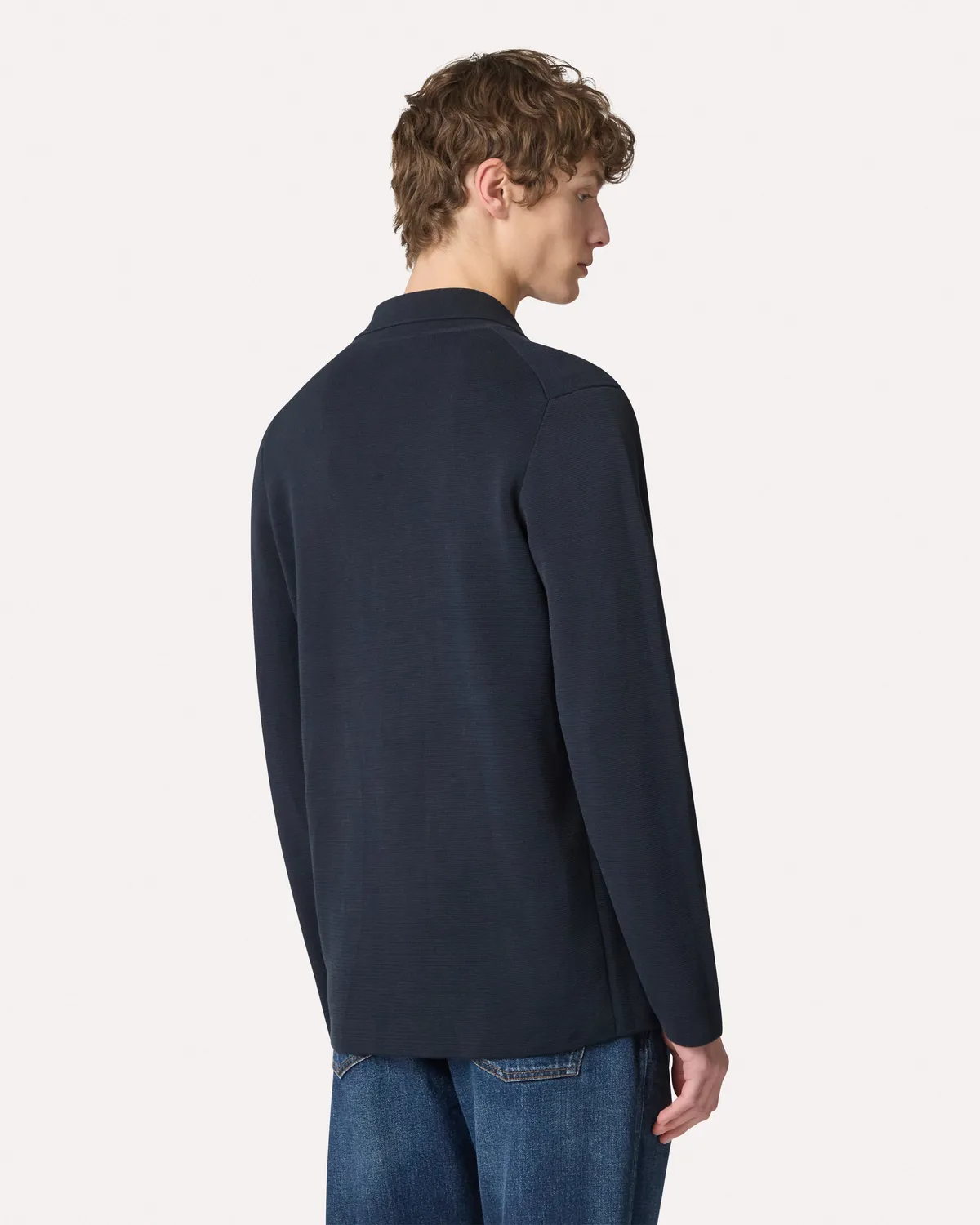 Lardini Giacca monopetto maglia cotone blu