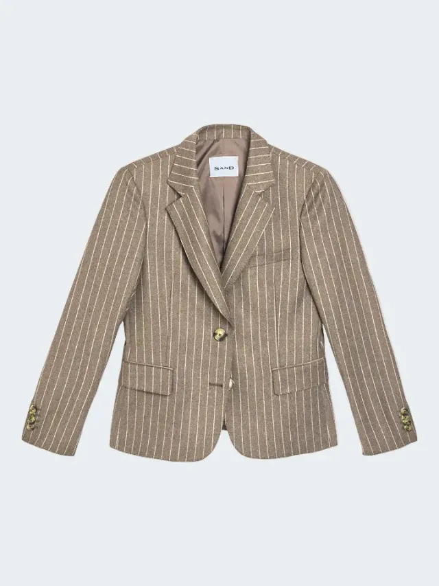 Sand Menswear 2603 Remi blazer gessato champagne elasticizzato
