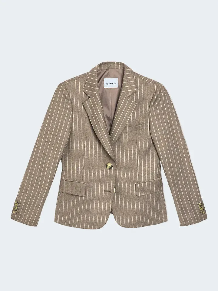 Sand Menswear 2603 Remi blazer gessato champagne elasticizzato