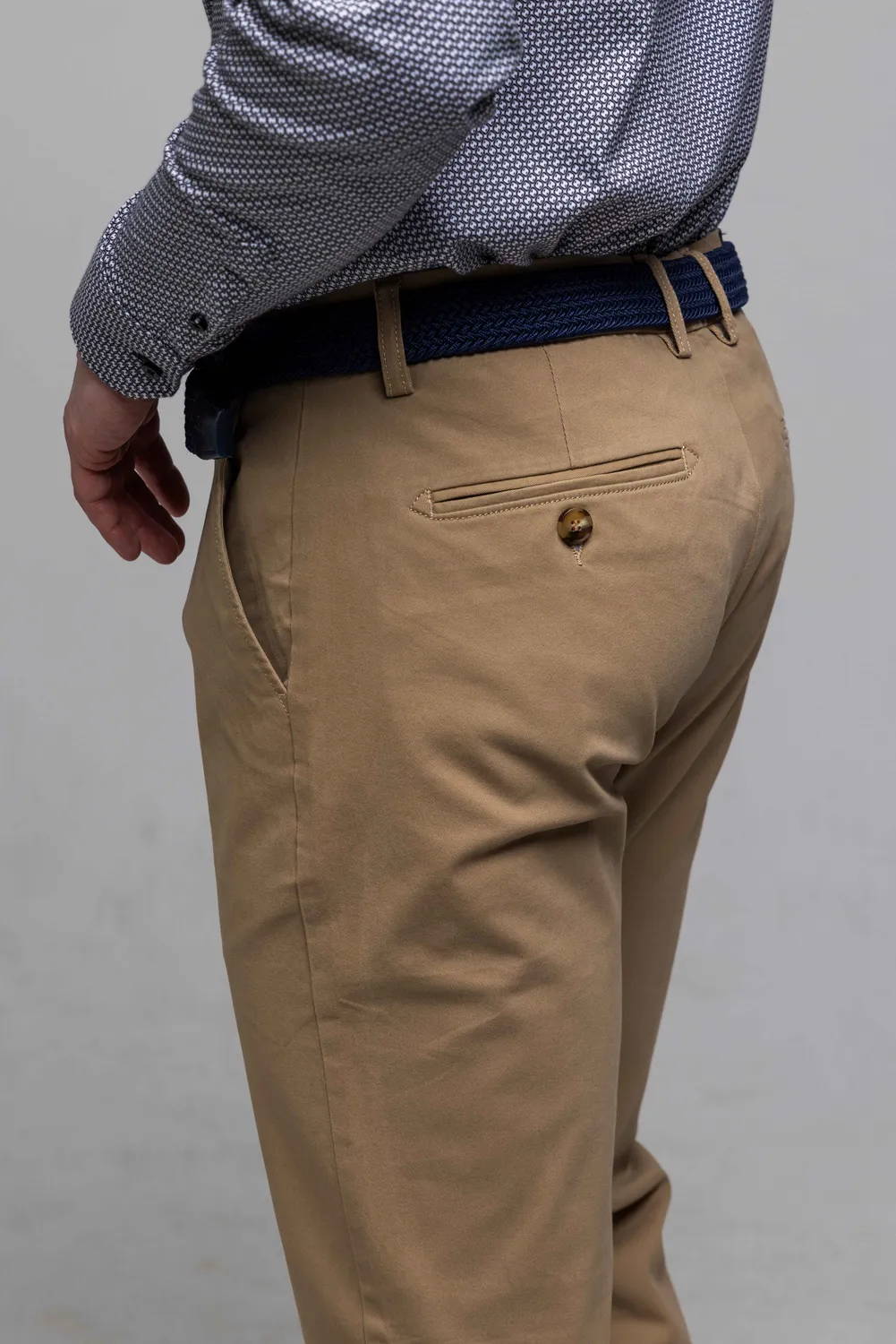 Alain Delon chinos marroni cotone elasticizzato uomo