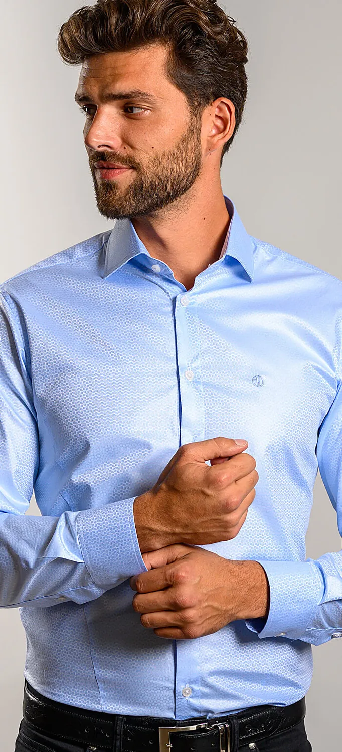 Alain Delon camicia extra slim fit azzurra 40 cotone