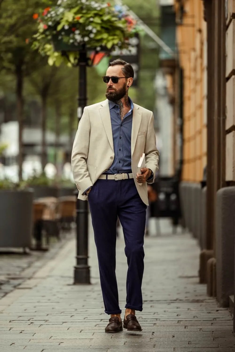 Alain Delon pantaloni lino blu navy 34/32 slim fit