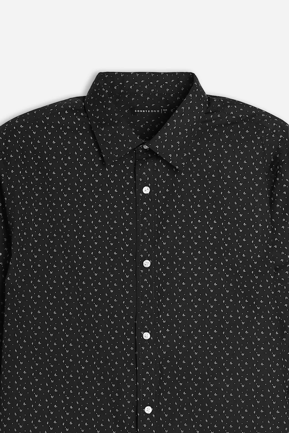 Sonny Bono camicia microfantasia nero poliestere cotone