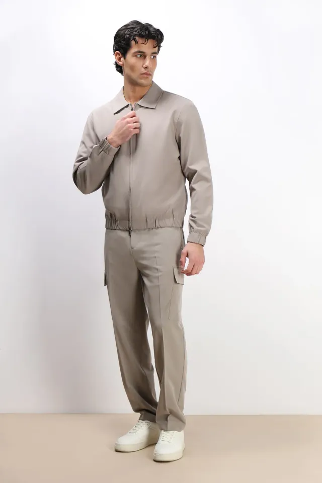 Sonny Bono Bomber giubbotto collo camicia sabbia