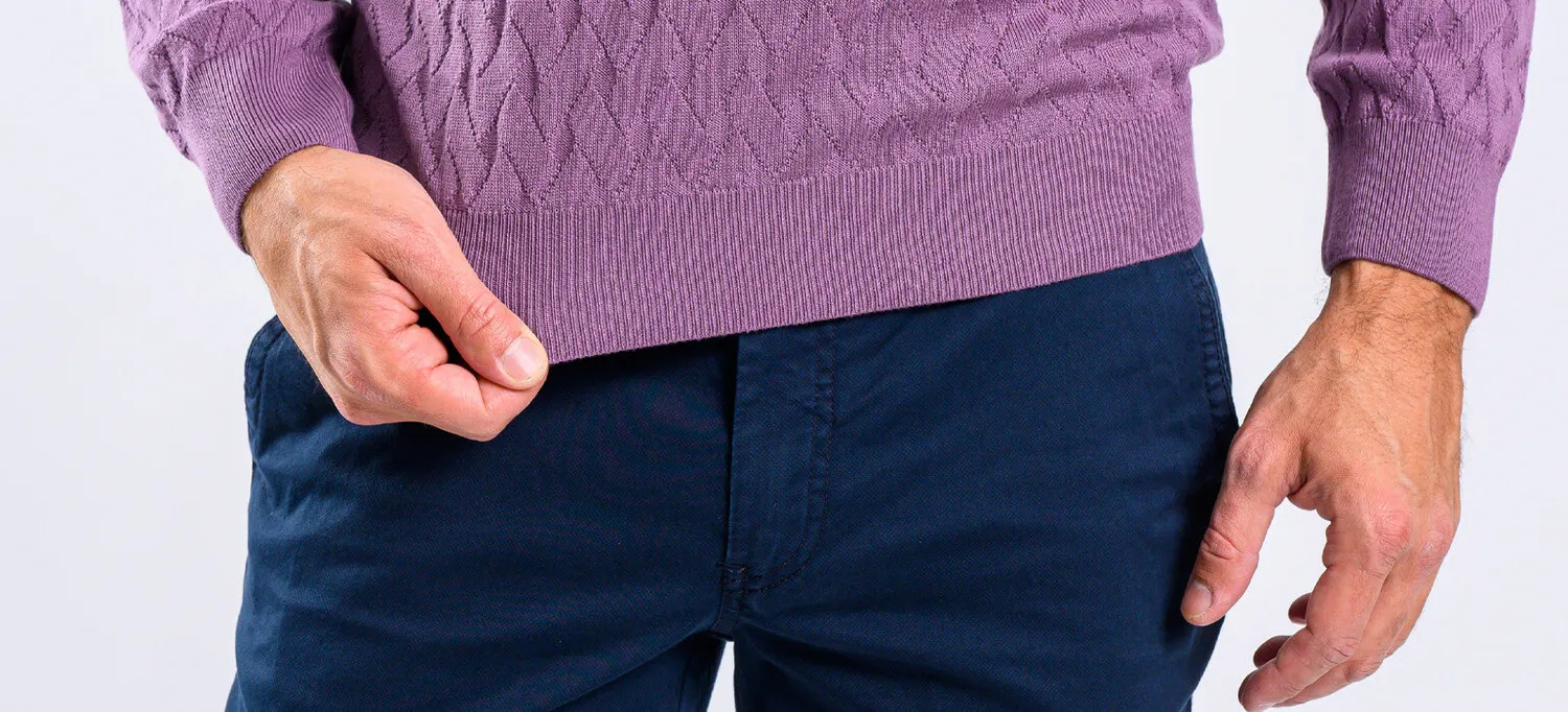 Alain Delon maglione viola in cotone slim fit