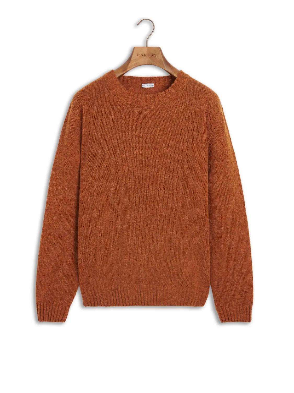 Caruso Butterfly maglia girocollo lana Shetland rossa