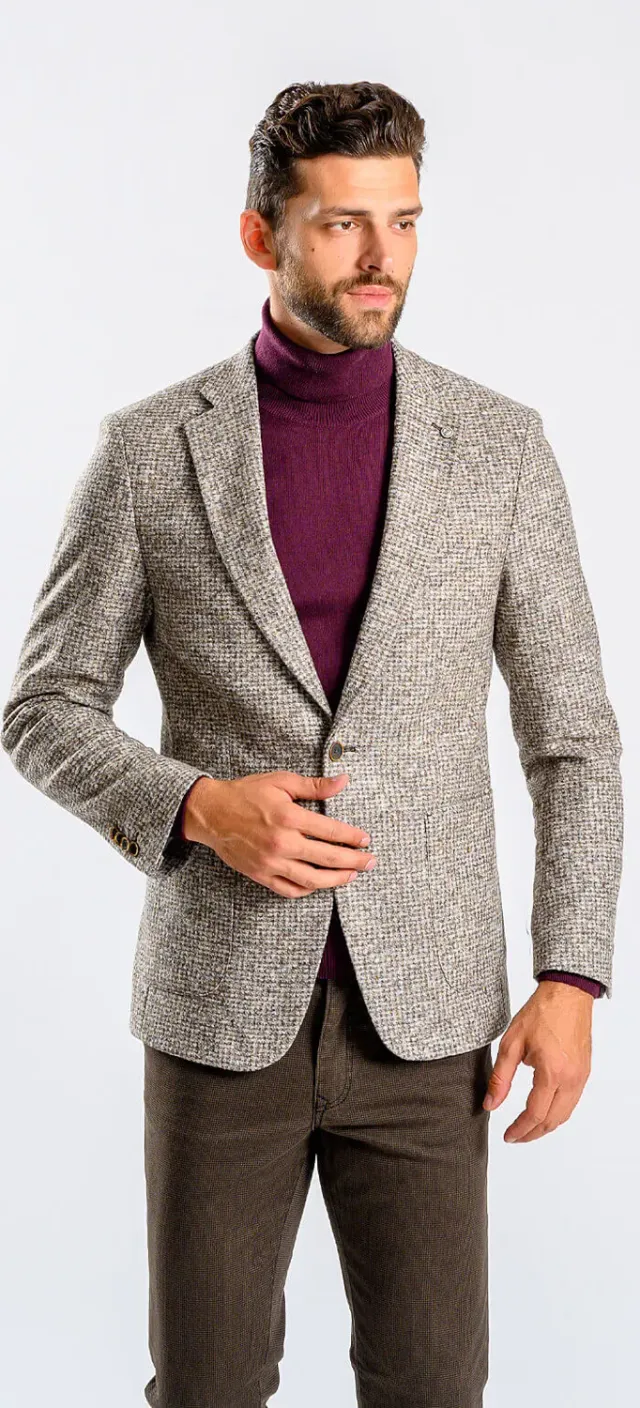 Alain Delon blazer cotone lana beige chiaro 50
