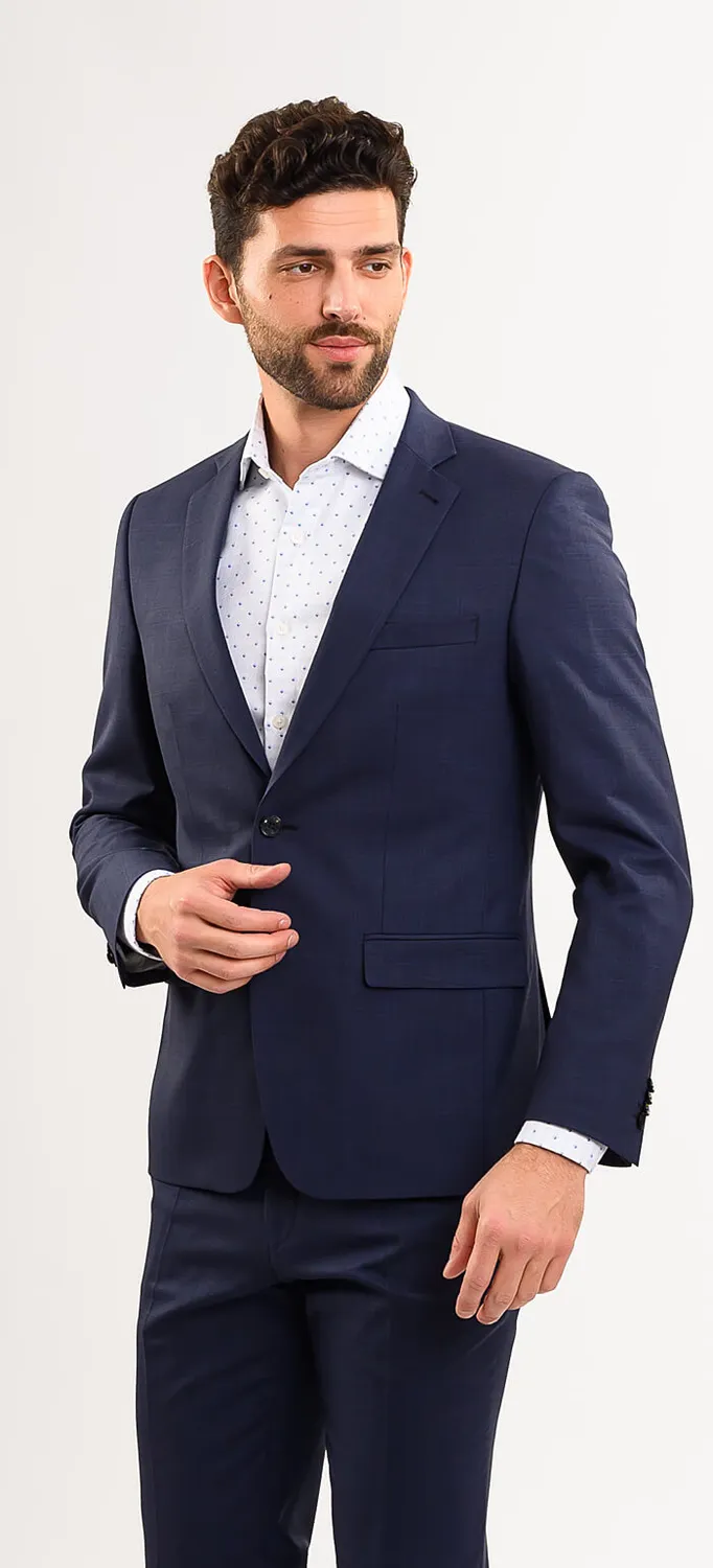 Alain Delon Slim Fit abito blu navy taglia 30 elasticizzato