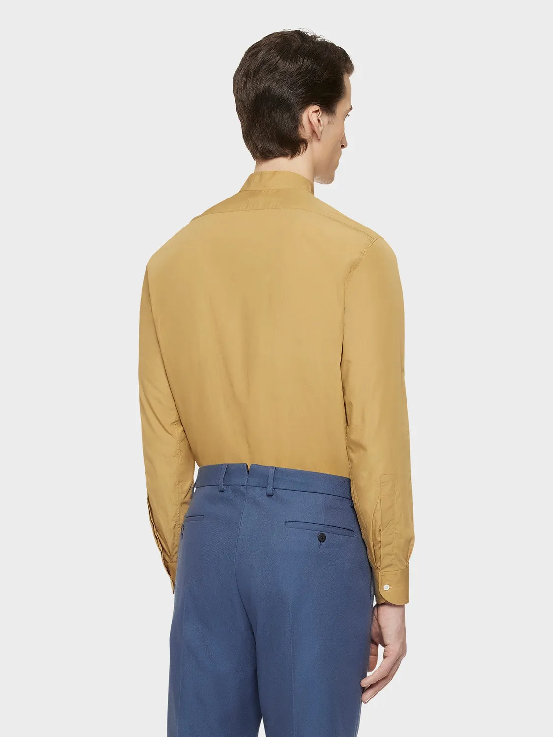 Caruso Camicia coreana cotone cammello