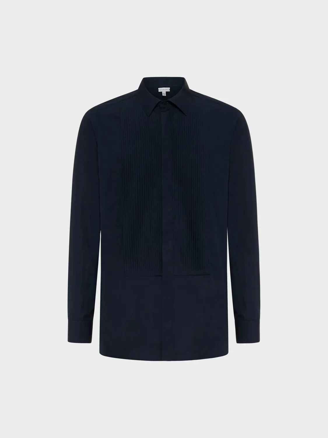 Caruso Manon camicia cerimonia cotone blu notte slim
