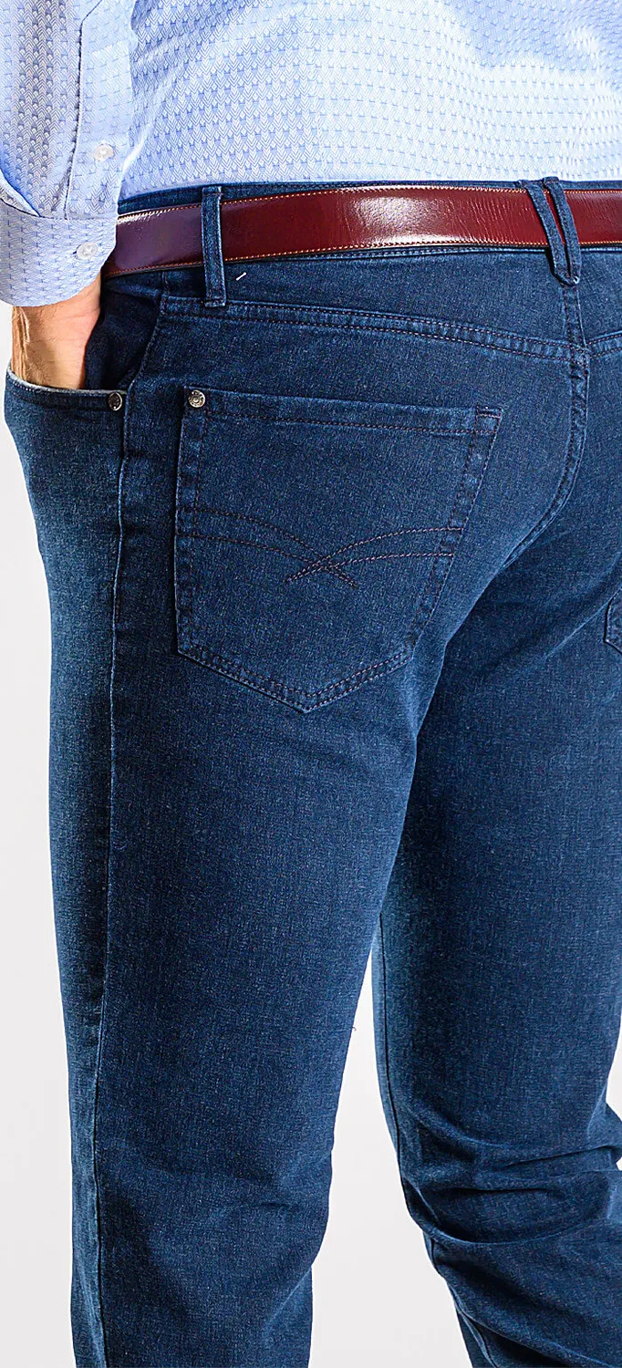 Alain Delon jeans slim blu scuro elasticizzato