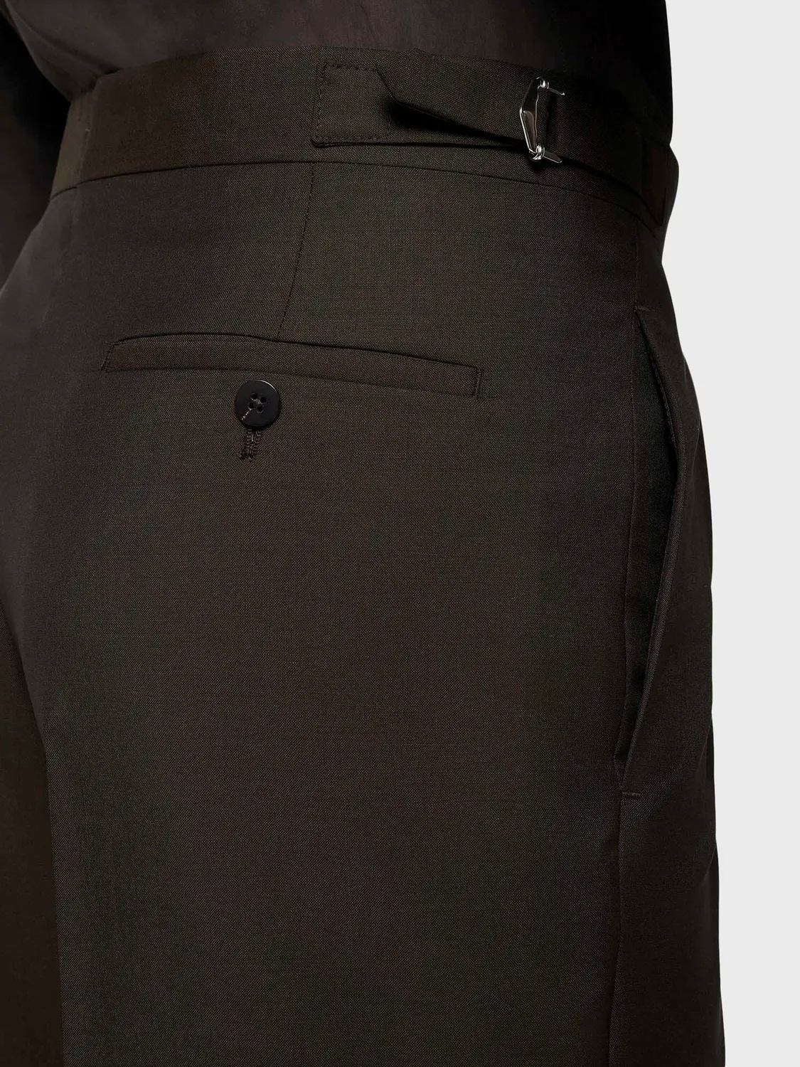 Caruso pantalone lana mohair marrone doppia pince