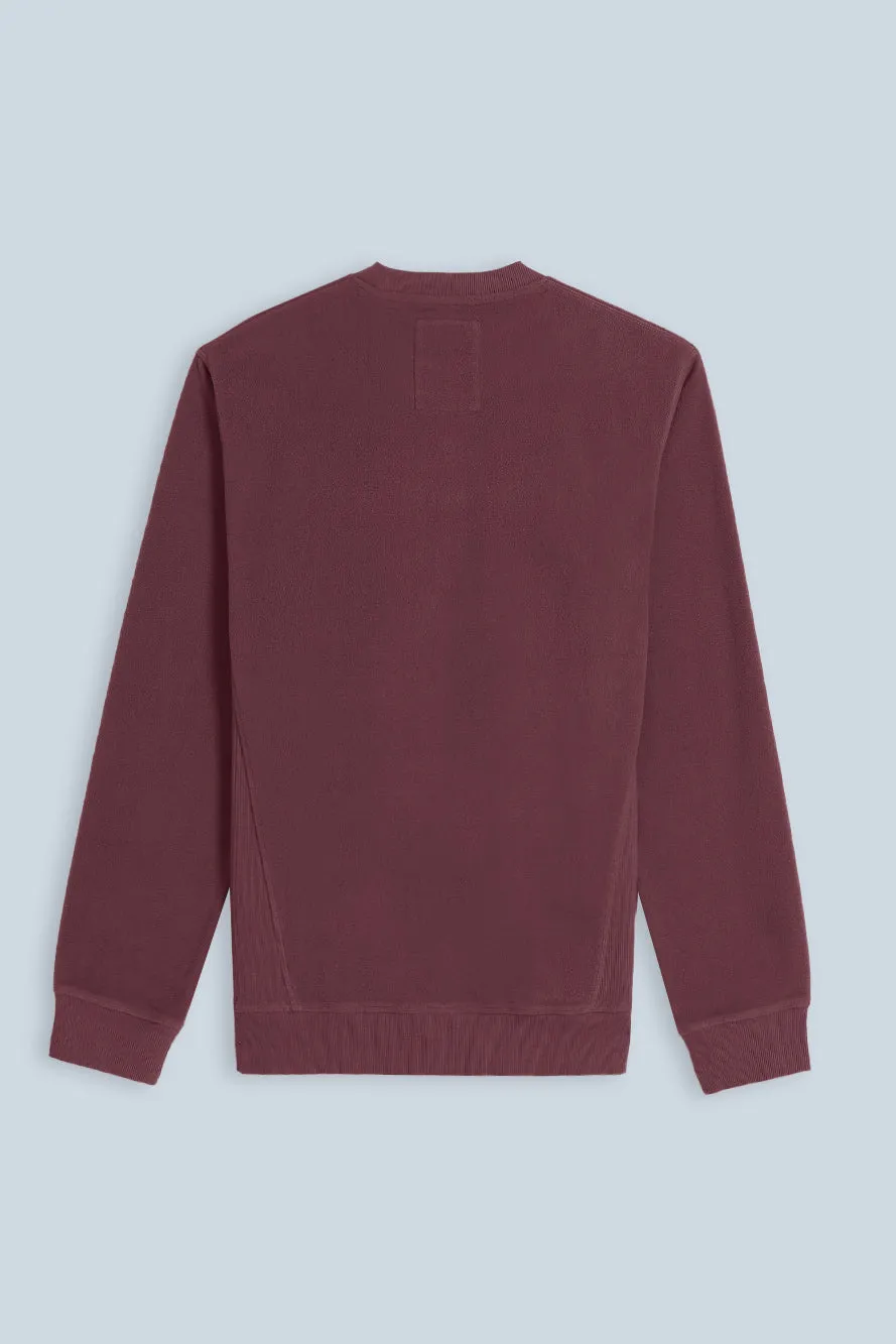 Sonny Bono Pile Felpa Bordeaux Fianchi in Costina