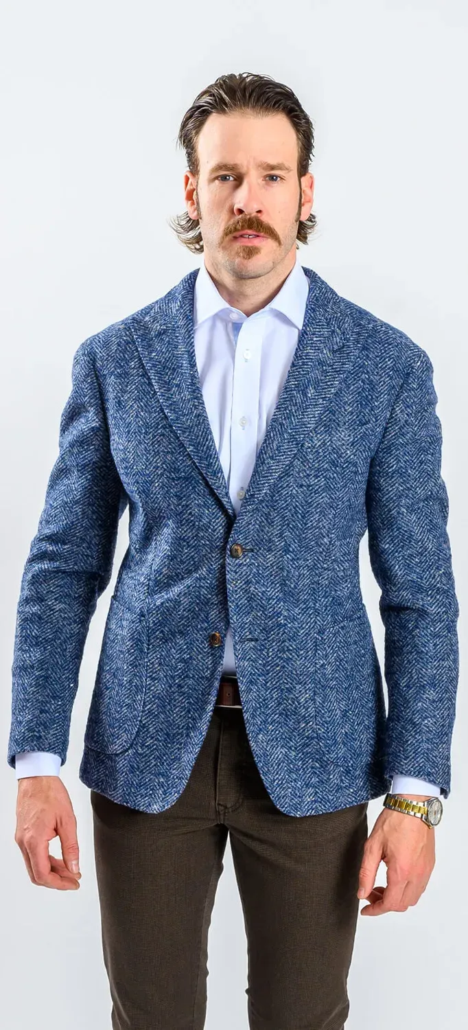 Alain Delon Slim Fit giacca blu fantasia gallo