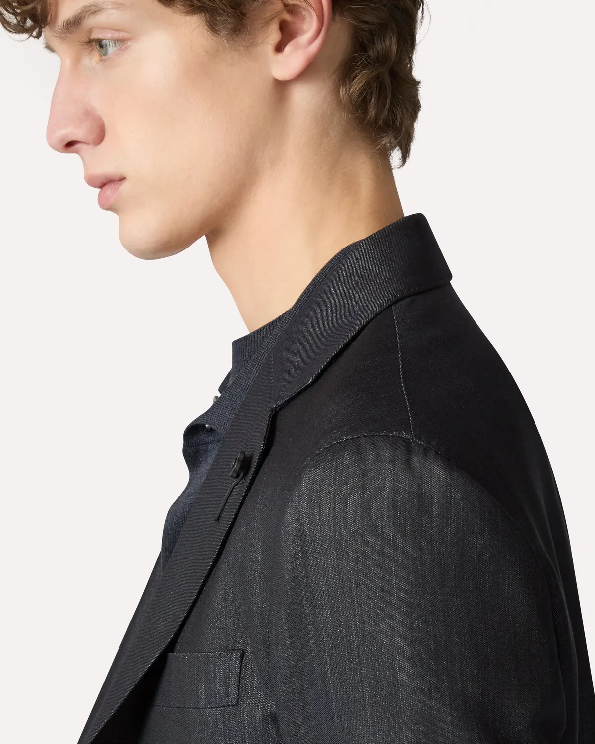 Lardini Iconic Giacca Blu Effetto Denim Uomo