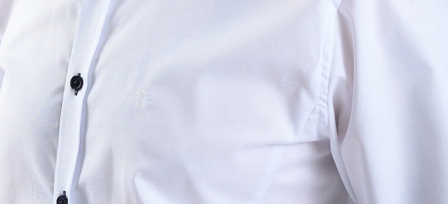 Alain Delon Extra Slim Fit camicia bianca a quadri cotone