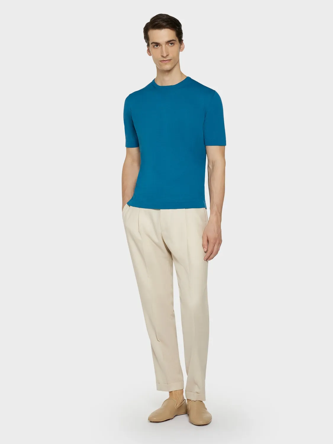 Caruso Butterfly maglia maniche corte cotone blu