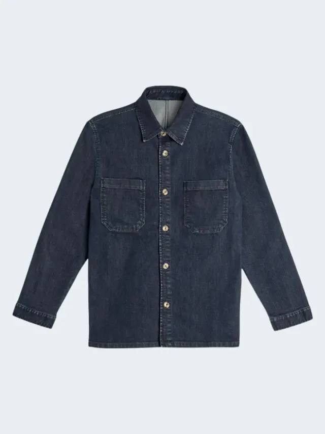 Sand Menswear Anders overshirt denim stretch fantasia