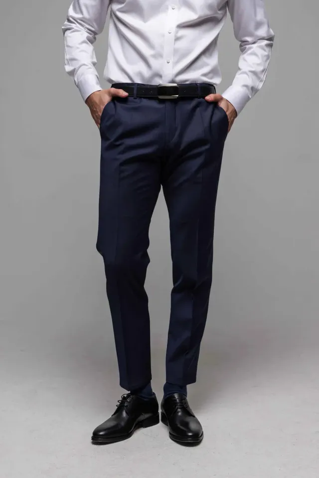 Alain Delon Basic pantalone classico blu scuro