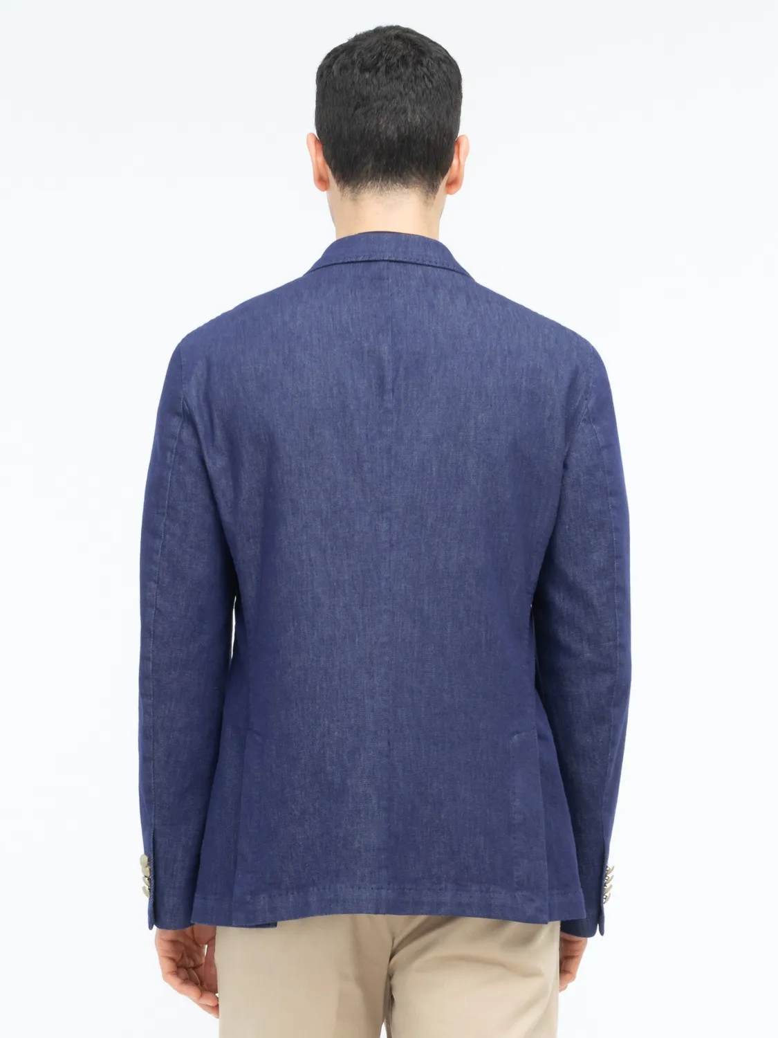 Paoloni Giacca sfoderata cotone denim blu