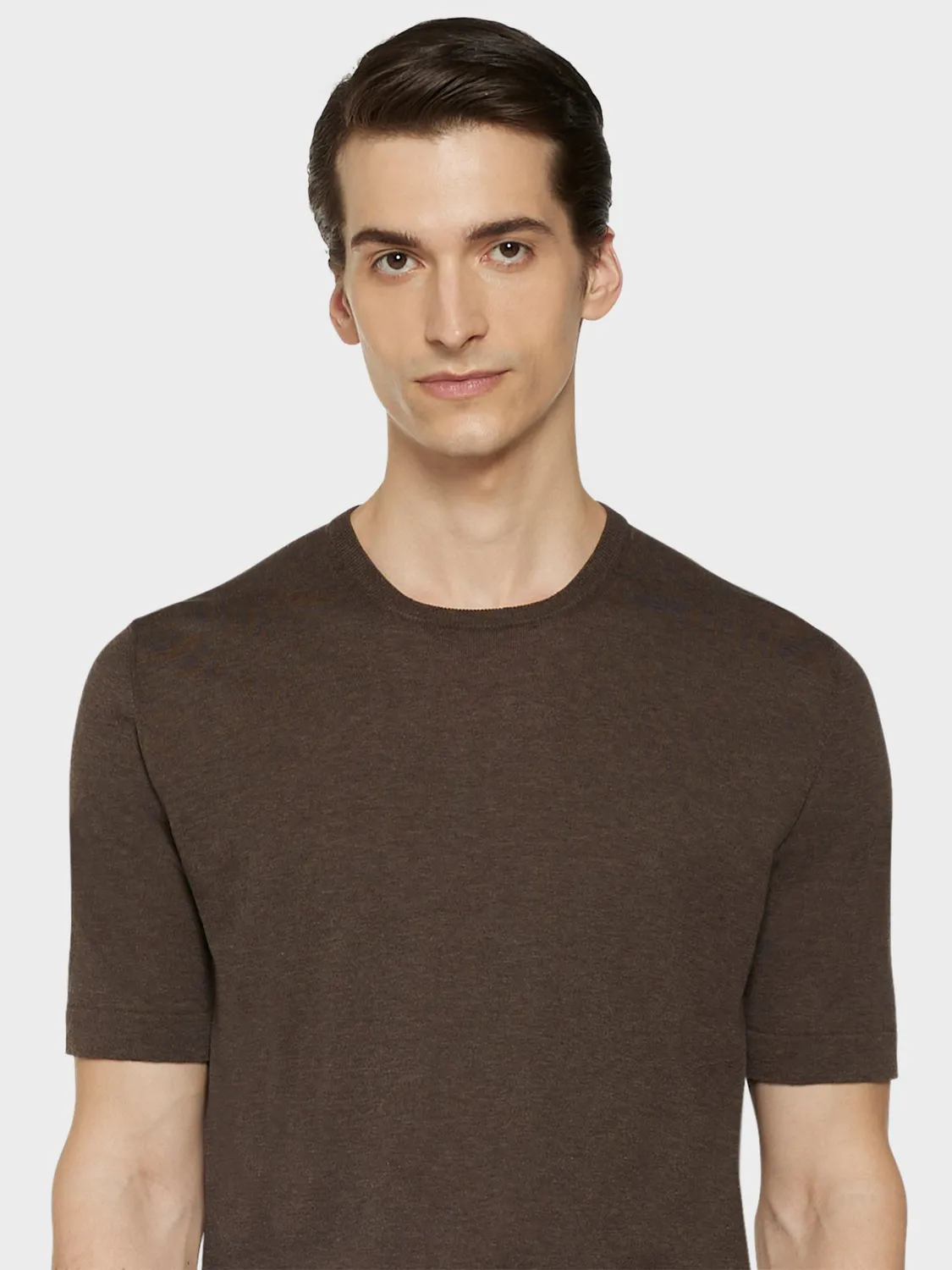 Caruso maglia maniche corte marrone cotone