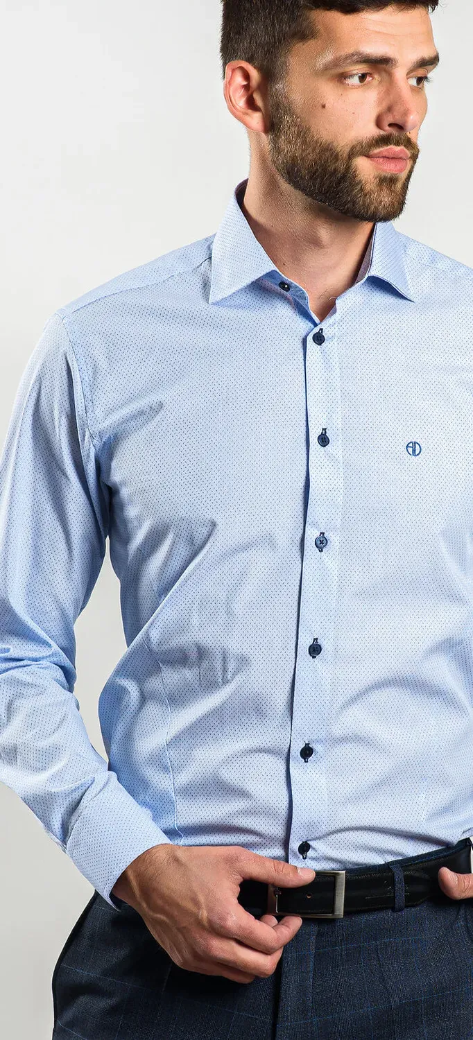 Alain Delon Extra Slim Fit camicia blu quadretti 44 cotone