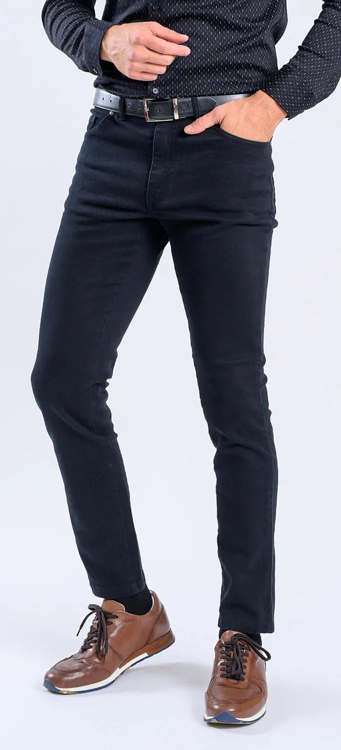 Alain Delon Jeans Slim Fit Neri Elasticizzati