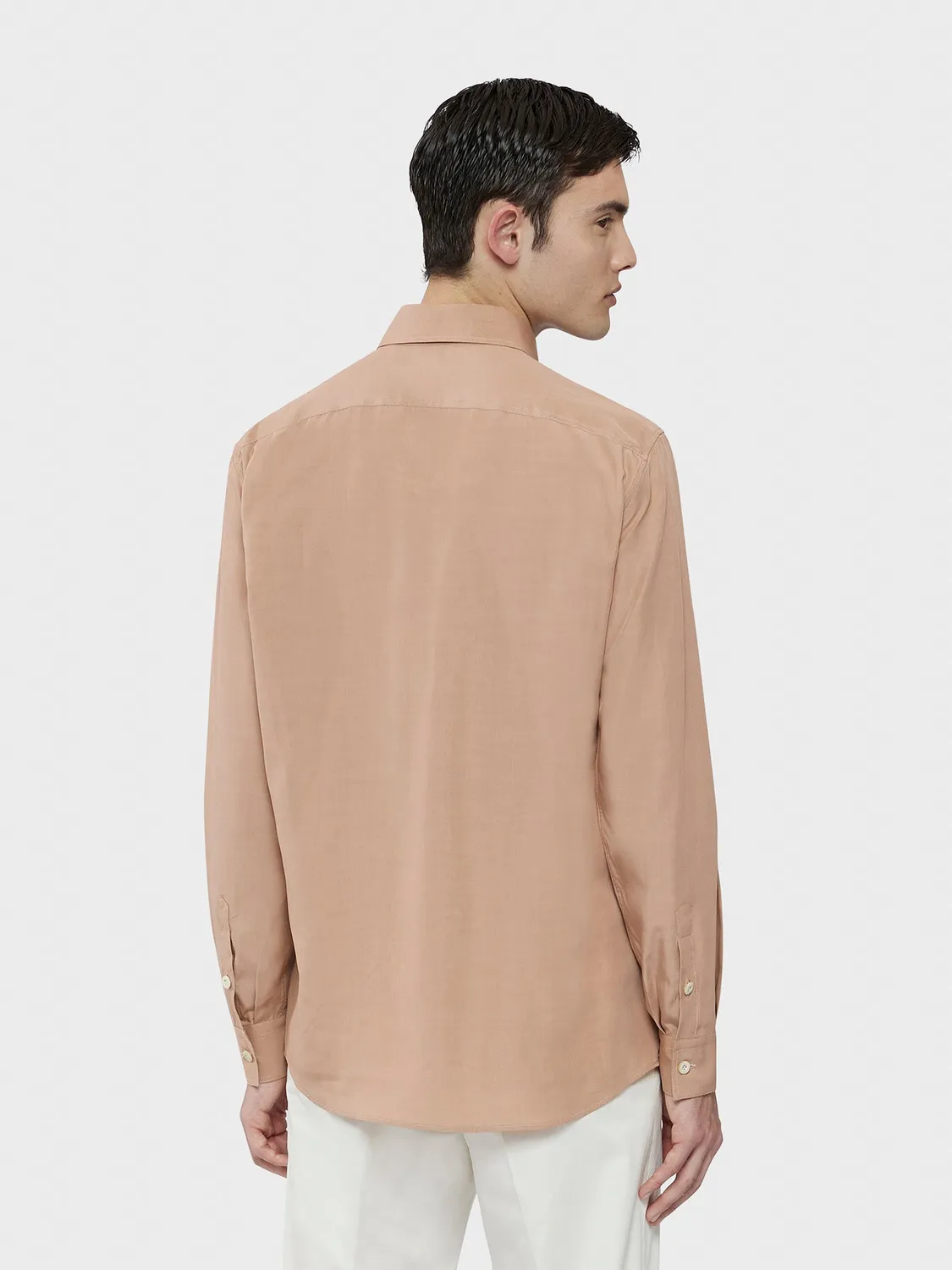 Caruso Butterfly camicia rosa antico tencel