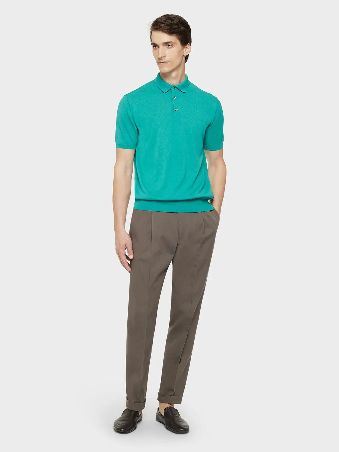 Caruso polo maniche corte cotone verde smeraldo