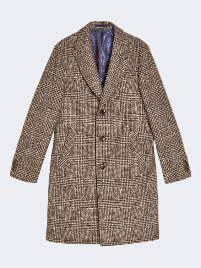 Sand Retro Dandy 7500 cappotto glenn check lana