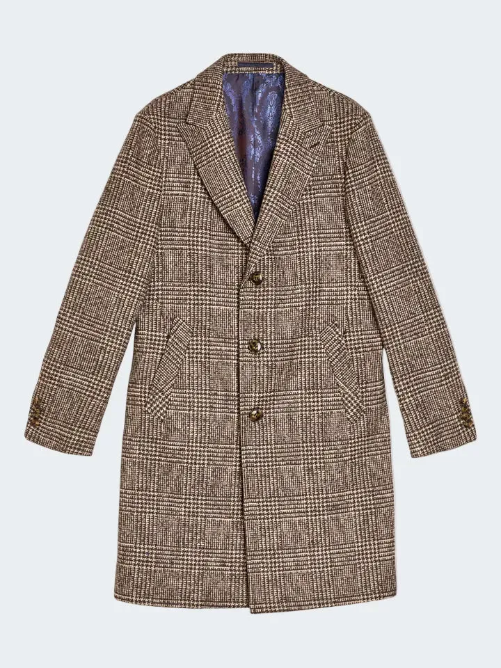 Sand Retro Dandy 7500 cappotto glenn check lana
