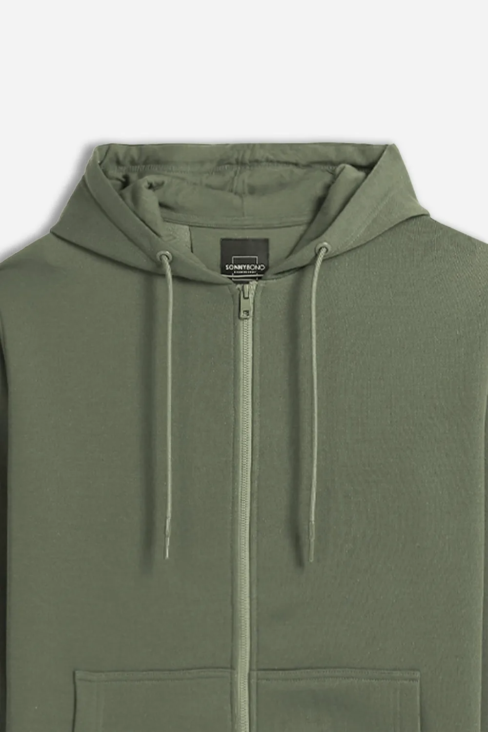 Sonny Bono Basic felpa full zip verde militare cappuccio