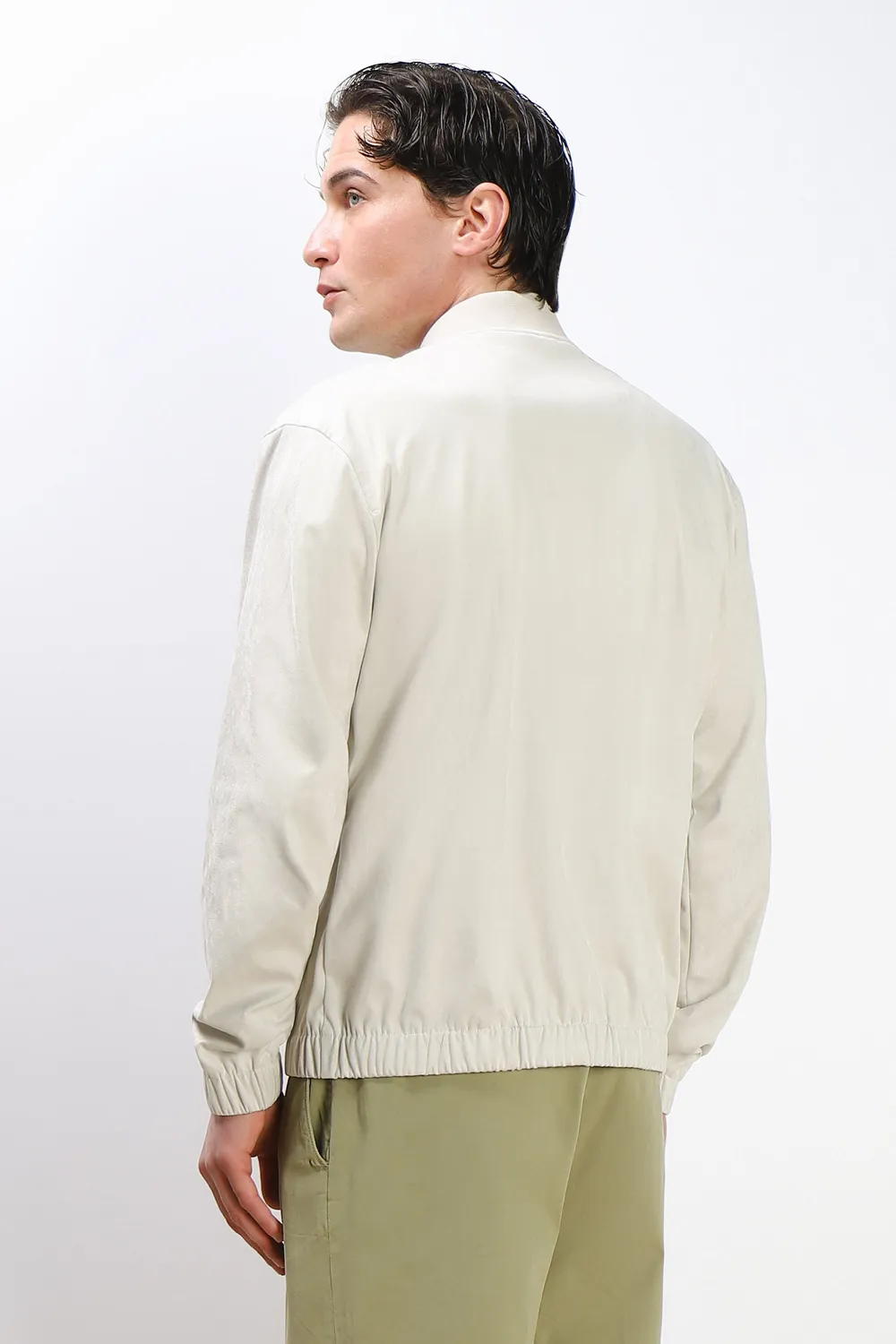 Sonny Bono Bomber Effetto Camoscio Giubbotto Grigio Ghiaccio