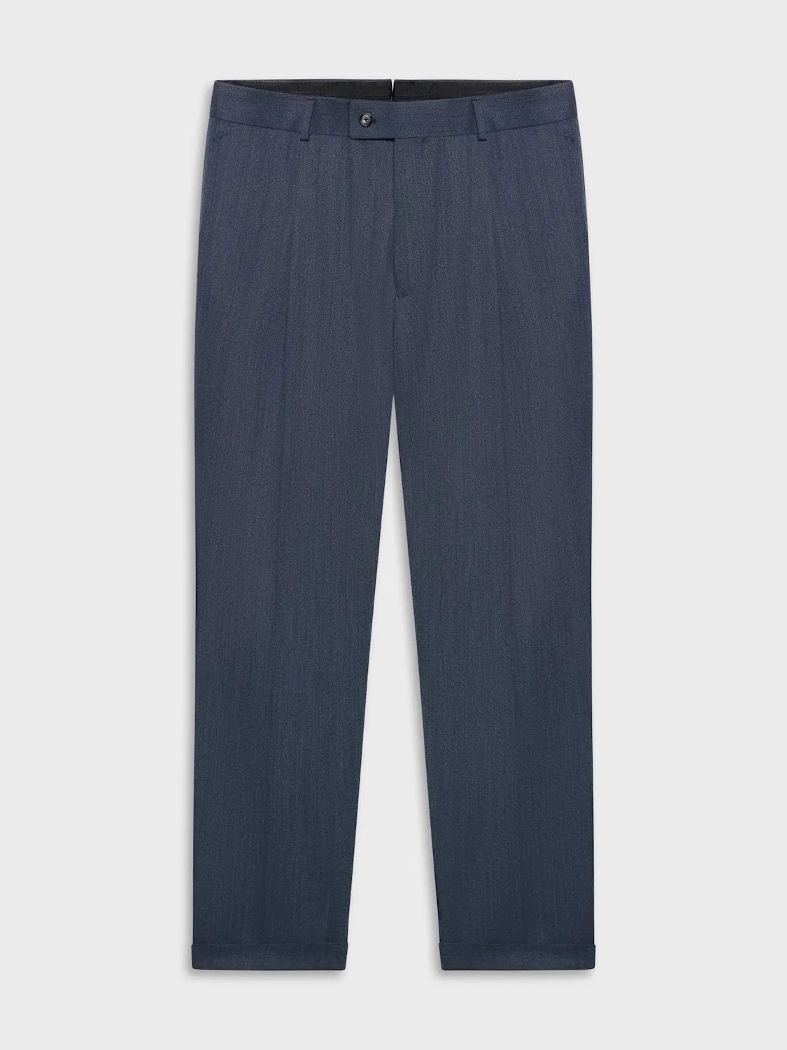 Caruso pantalone carrot fit cover lana blu