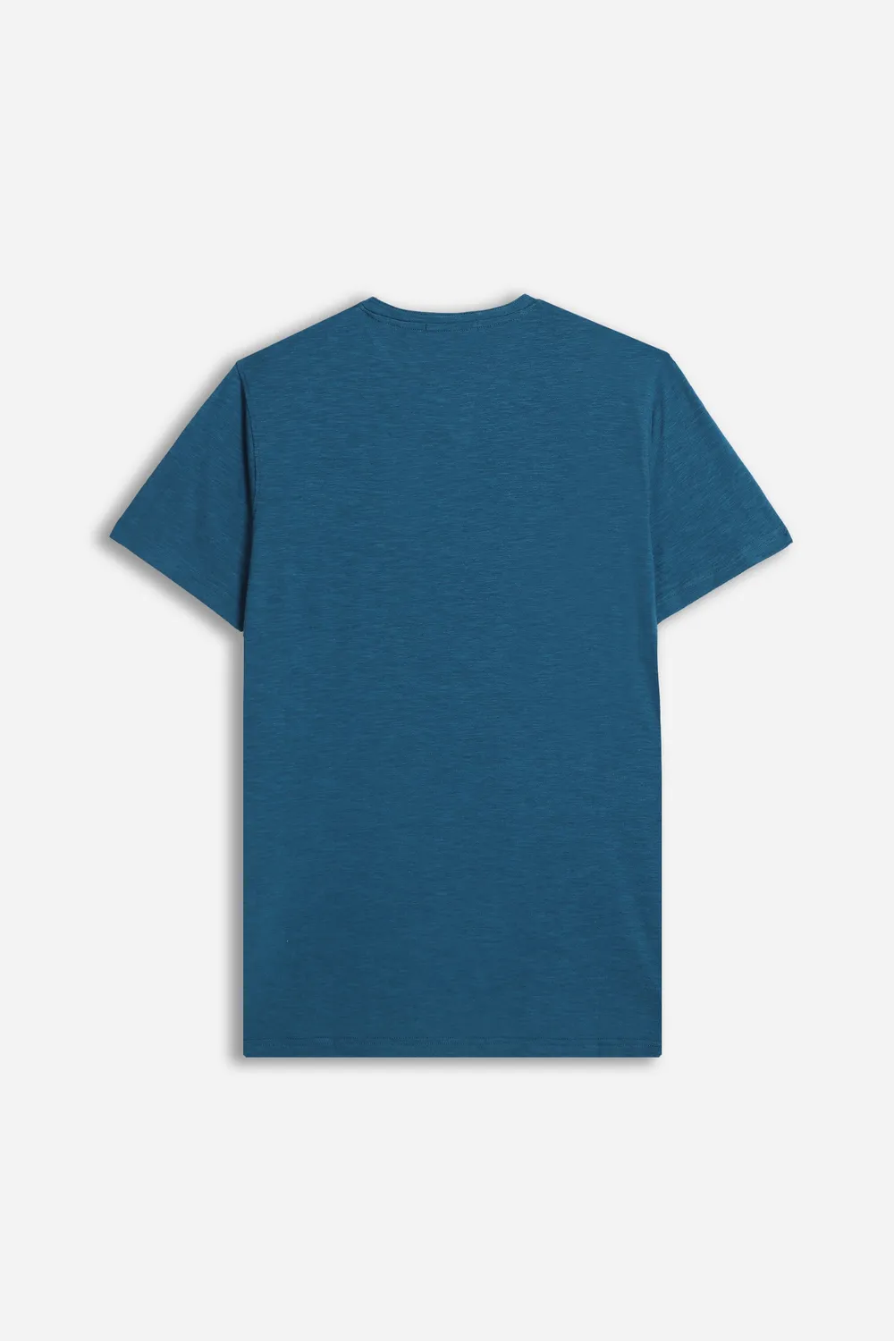 Sonny Bono T-Shirt Collo a Goccia Slub Ottanio
