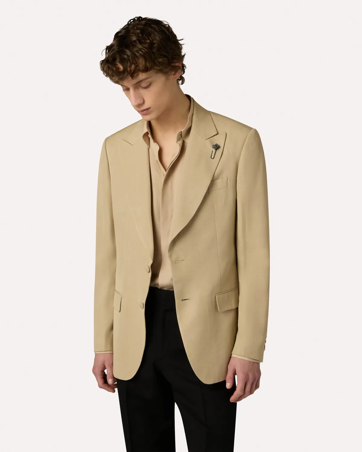 Lardini Attitude giacca monopetto cammello EcoVero