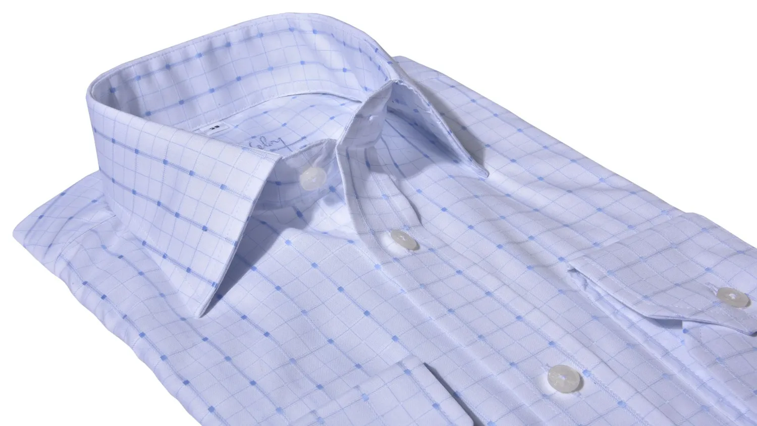 Alain Delon Limited Edition camicia blu fantasia 39 extra slim
