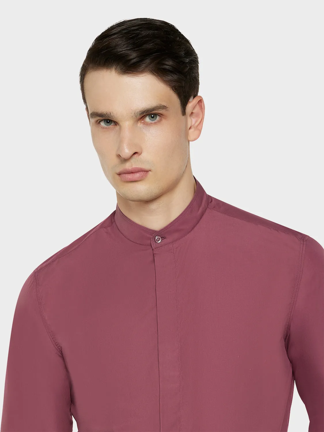 Caruso Butterfly camicia coreana cotone bordeaux