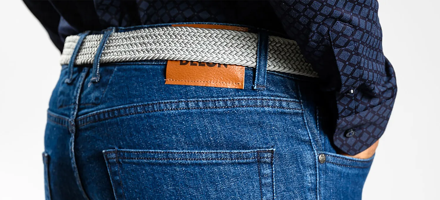 Alain Delon jeans slim fit blu scuro cotone Candiani