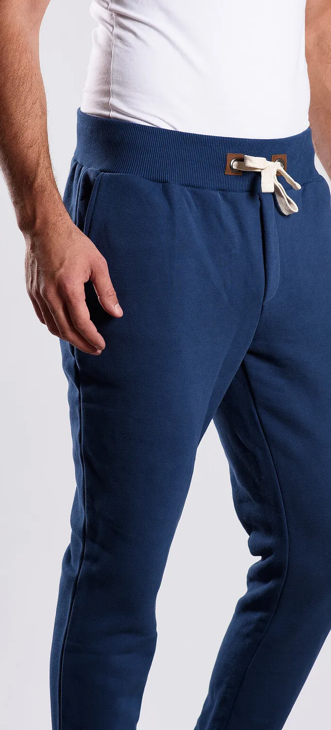 Alain Delon pantaloni tuta blu S slim fit zip