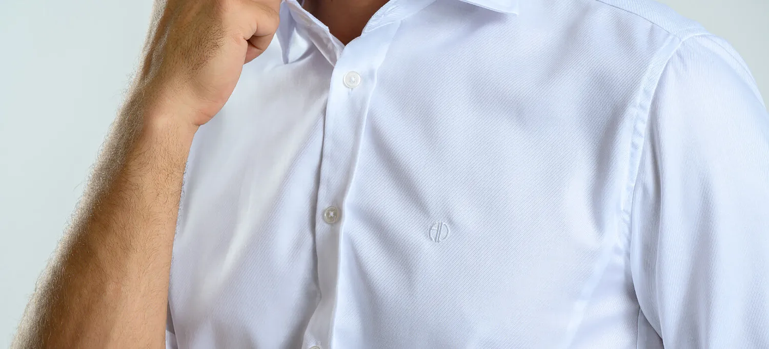 Alain Delon camicia bianca manica corta extra slim