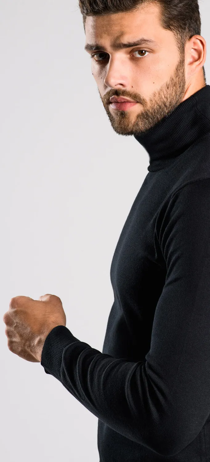 Alain Delon Dolcevita Nero Slim Fit con Zip