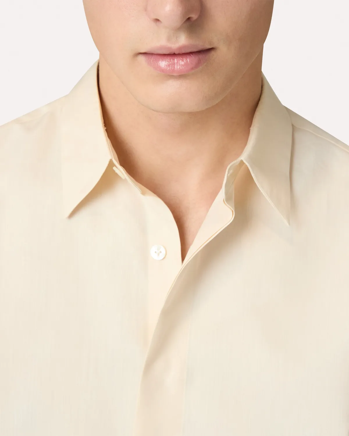 Lardini Camicia Panna Cotone e Seta Popeline