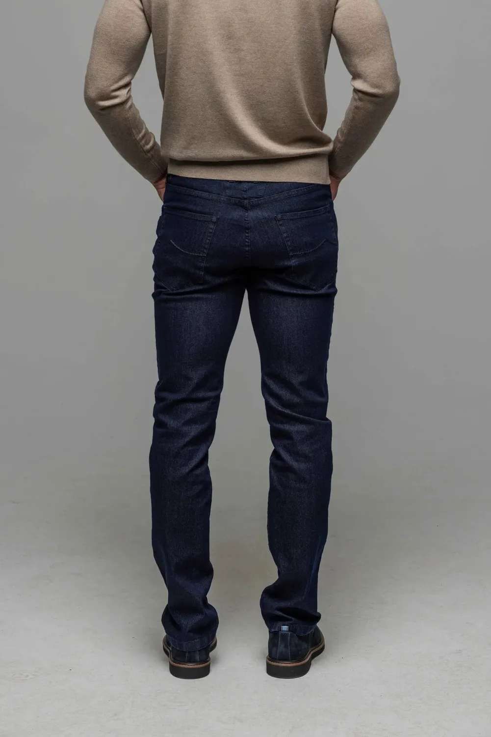 Alain Delon jeans blu classici cotone elasticizzato