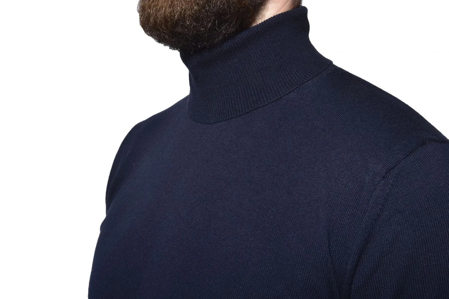 Alain Delon dolcevita blu slim fit zip manica