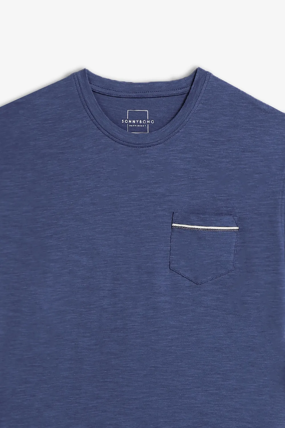 Sonny Bono T-Shirt Slub Taschino Blu Jeans Cotone