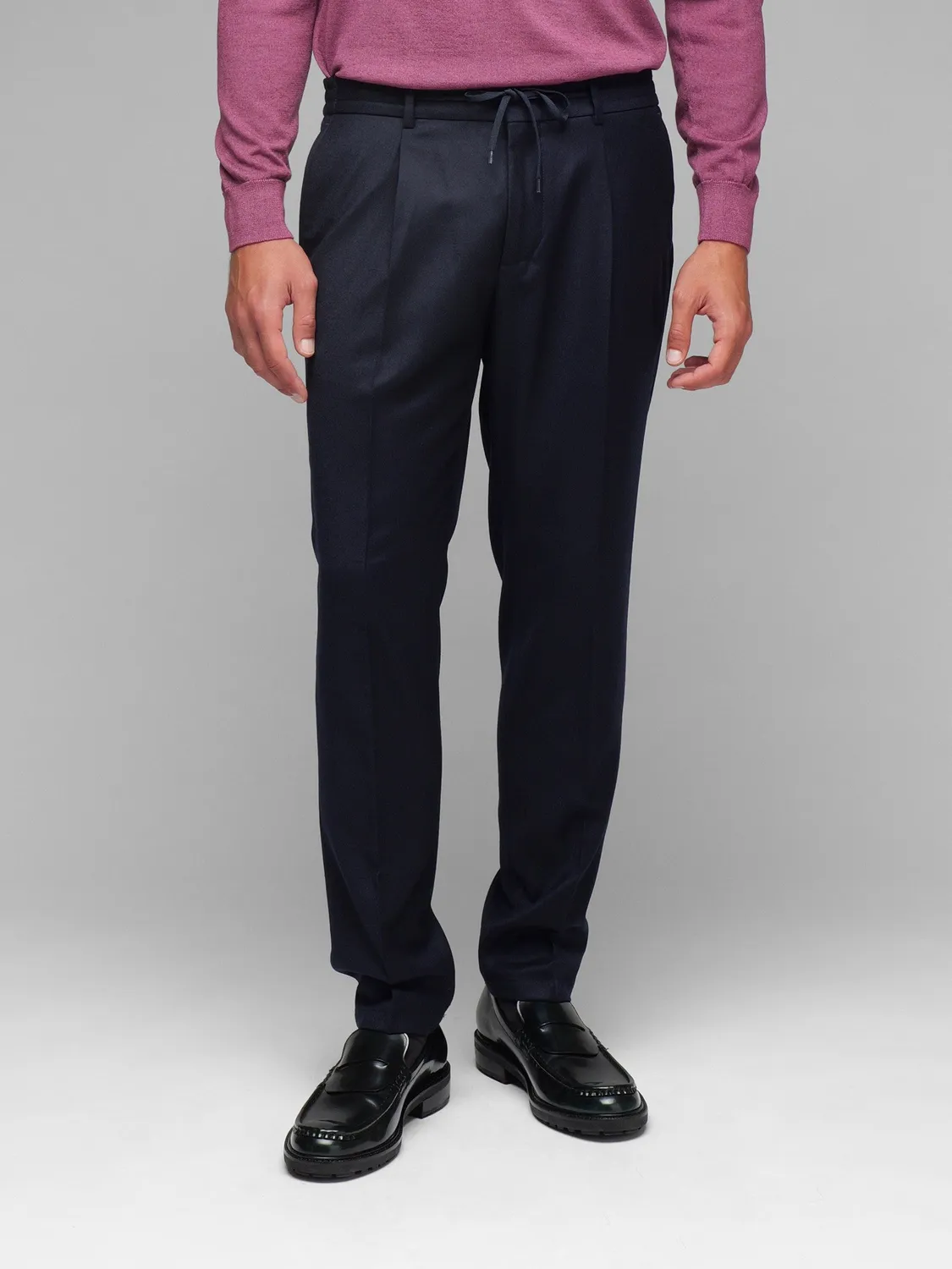 Paoloni Pantalone jogging flanella lana stretch blu