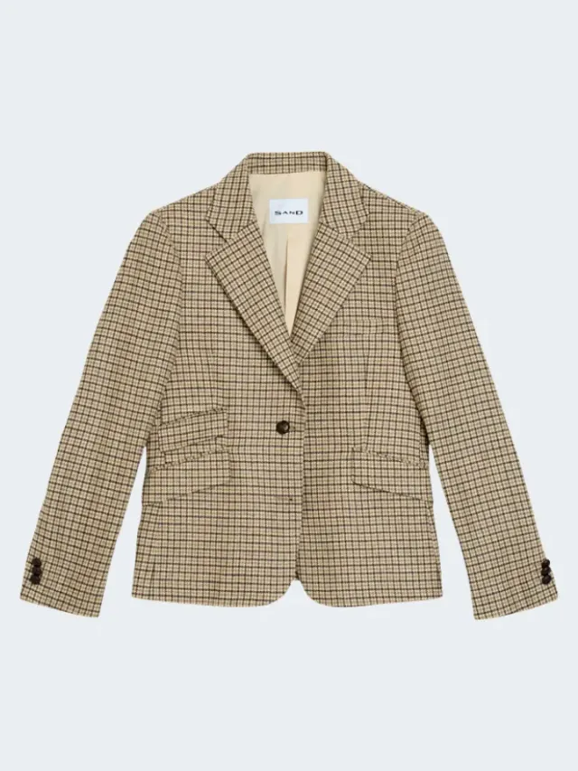 Sand Remi giacca donna lana pied-de-poule fantasia